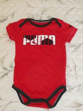 4/$20 Puma Infant Boys Red Onesie Size 6-9 months